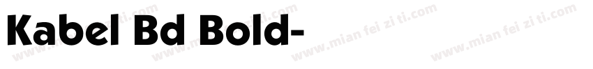 Kabel Bd Bold字体转换